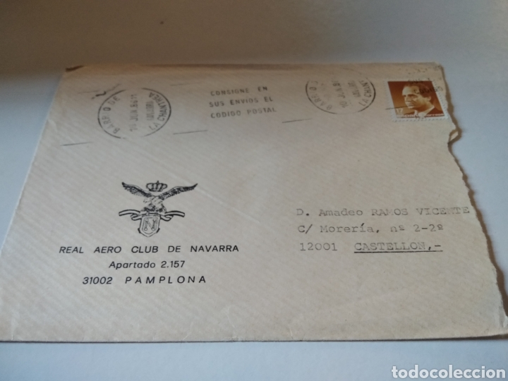 Francobolli: Sobre, Real Aero Club de Navarra Pamplona