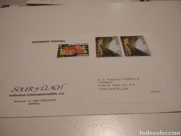 Francobolli: Sobre impreso postal, Soler y Llach subastas internacionales