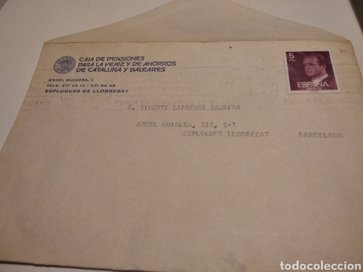 Sellos: Sobre con carta c&oacute;digos de mutualidades Esplugues de Llobregat - Foto 2