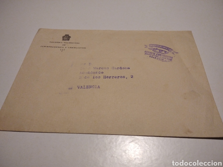 Stamps: Sobre Academia Valenciana de jurisdicci&oacute;n y legislaci&oacute;n, es un reparto VOY agencia continental