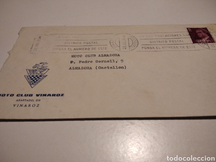 Briefmarken: Sobre moto Club Vinaroz