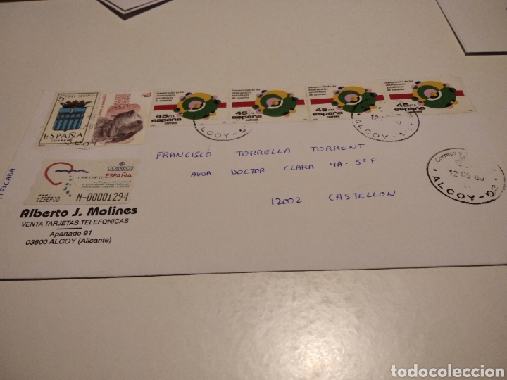 Sellos: Sobre con sellos, Alcoy - Foto 1