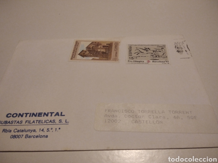 Briefmarken: Sobre con sellos, continental subastas