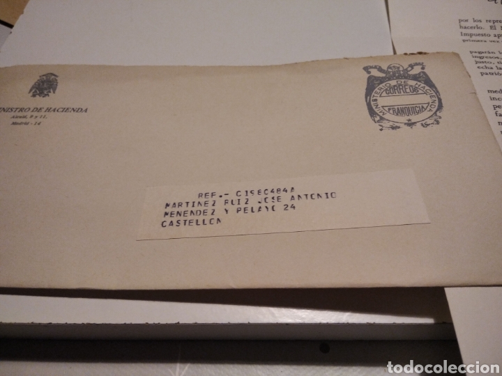 Briefmarken: Sobre folleto carta El ministro de Hacienda 1980