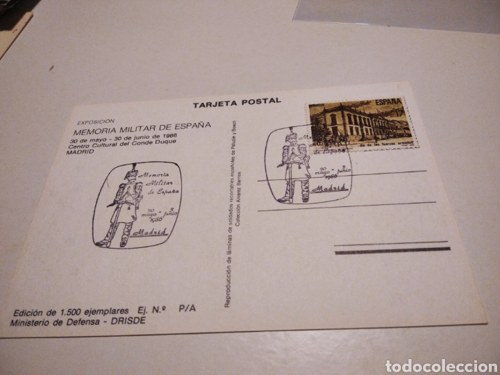 Sellos: Tarjeta Postal ej&eacute;rcito espa&ntilde;ol Cazadores - Foto 2
