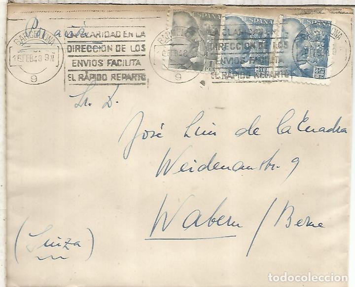 Sellos: BARCELONA A SUIZA 1948 CORREO AEREO - Foto 1