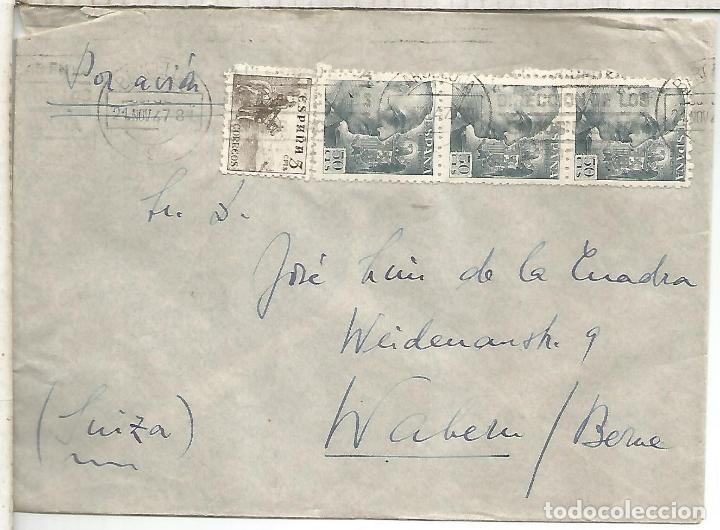 Sellos: BARCELONA A SUIZA 1947 CORREO AEREO - Foto 1