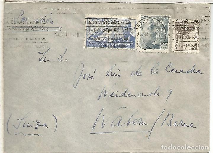 Sellos: BARCELONA A SUIZA 1947 CORREO AEREO - Foto 1