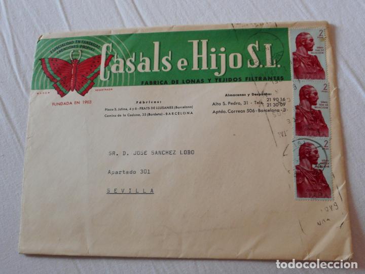 Selos: ANTIGUO SOBRE CASAL E HIJO S.L.FABRICA DE LONAS Y TEJIDOS FILTRANTES.BARCELONA 1962?