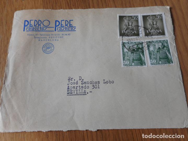 Selos: ANTIGUO SOBRE PPP. PEDRO PERE.PRODUCTOS PLASTICOS.BARCELONA 1954