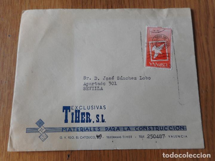 Francobolli: ANTIGUO SOBRE.EXCLUSIVAS TIHER S.L. MATERIALES CONSTRUCCION.VALENCIA 1961