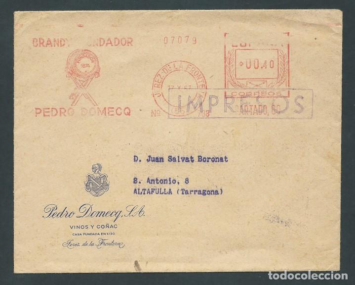 Selos: sobre comercial franqueado pedro domecq a&ntilde;o 1967 circulado