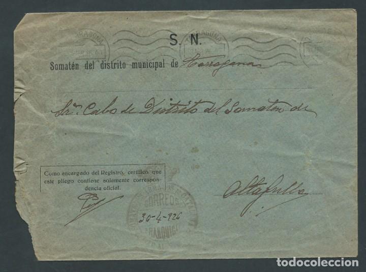 Selos: sobre circulado franqueo de somatenes armados de catalu&ntilde;a a&ntilde;o 1926 sellado somatenes