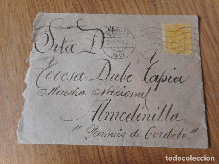 Sellos: ANTIGUO SOBRE.SEVILLA 1918 - Foto 1