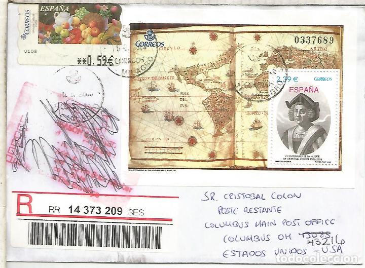 Stamps: CC CERTIFICADA A COLUMBUS OHIO DEVUELTA CON SELLOS COLON Y ATM