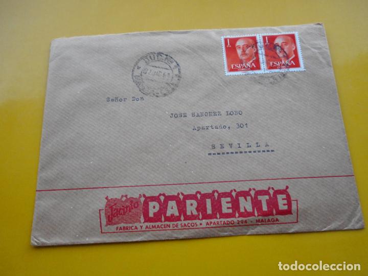 Stamps: ANTIGUO SOBRE JACINTO PARIENTE.FABRICA ALMACEN SACOS.MALAGA A&Ntilde;OS 50