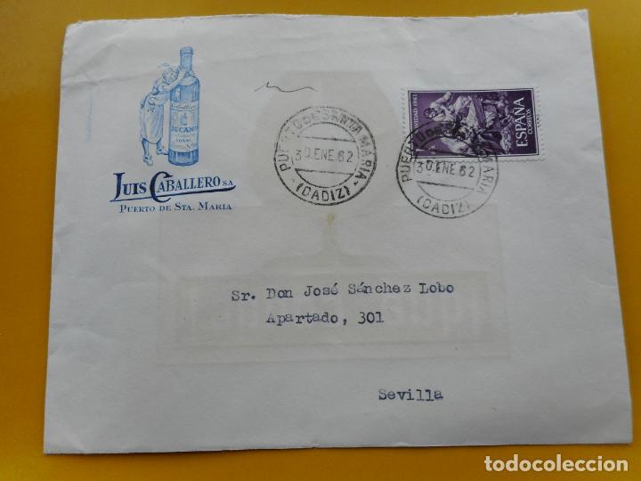Francobolli: ANTIGUO SOBRE.LUIS CABALLERO.CO&Ntilde;AC.PUERTO SANTA MARIA 1962