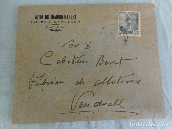 Selos: ANTIGUO SOBRE.HIJOS DE JOAQUIN GARCES.TALLER DE MAQUINARIA.VINAROZ.CASTELLON A&Ntilde;OS 40