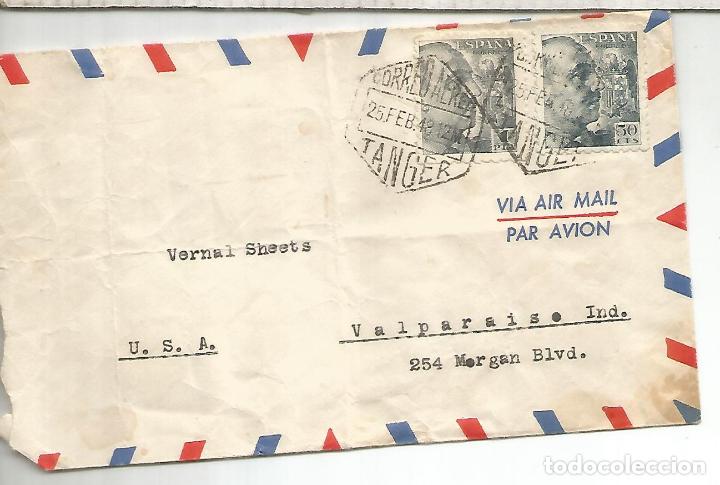 Timbres: TANGER A USA CC SELLOS FRANCO DE PERFIL CONM MAT HEXAGONAL CORREO AEREO