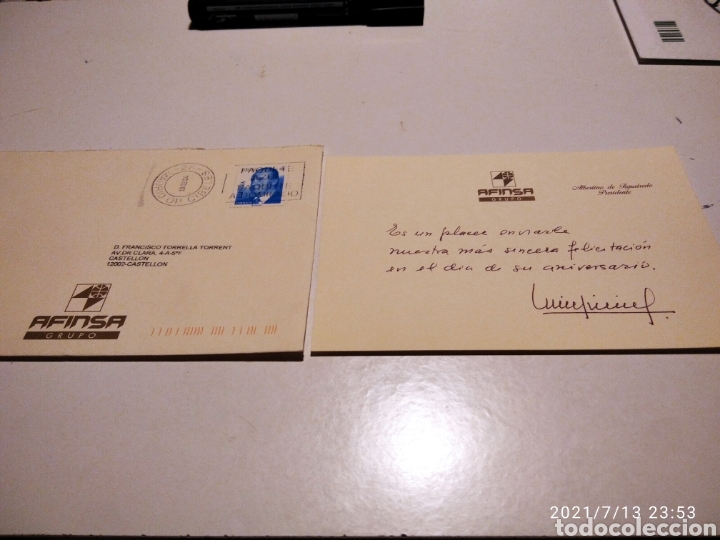 Timbres: Sobre Grupo Afinsa tarjeta felicitaci&oacute;n
