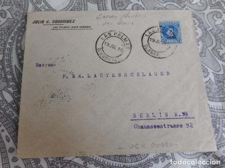 Briefmarken: SOBRE.JULIO C.RODRIGUEZ.LAS PALMAS GRAN CANARIA-SOUTHAMPTON.SHIP LETTER.CORREO MARITIMO 1910