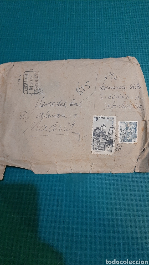 Sellos: SOBRE MATASELLO CERTIFICADO PONTEVEDRA - Foto 1