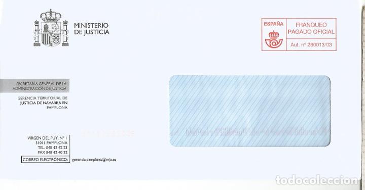 Stamps: FRANQUEO PAGADO PAMPLONA MINISTERIO DE JUSTICIA