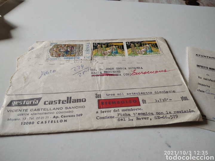 Briefmarken: Sobre circulado reembolso