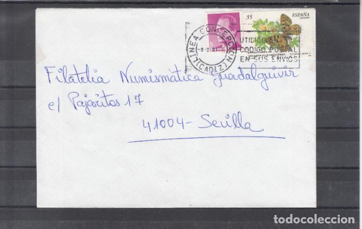 Sellos: -LINEA CONCEPCI&Oacute;N (CADIZ), matasellos RODILLO, UTILICE EL CODIGO POSTAL EN SUS ENVIOS - Foto 1