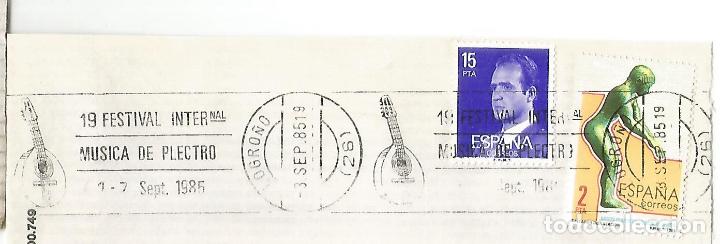 Francobolli: FRAGMENTO CON MAT RODILLO LOGRO&Ntilde;O LA RIOJA 1985 19 FESTIVAL MUSICA DE PLECTRO MUSIC
