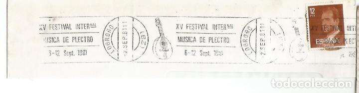 Francobolli: FRAGMENTO CON MAT RODILLO LOGRO&Ntilde;O LA RIOJA 1981 15 FESTIVAL MUSICA DE PLECTRO MUSIC