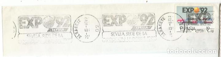Francobolli: FRAGMENTO CON MAT RODILLO ALBACETE EXPO 92 SEVILLA