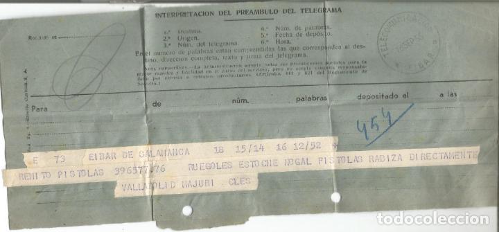 Francobolli: TELEGRAMA 1955 SALAMANCA A EIBAR MAT TELECOMUNICACION FABRICA DE PISTOLAS STAR GUN