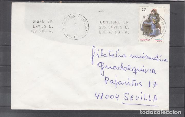 Sellos: -CAMPO DE CRIPTANA -CIUDAD REAL-, matasellos RODILLO, CONSIGNE EN / SUS ENVIOS EL / CODIGO POSTAL - Foto 1