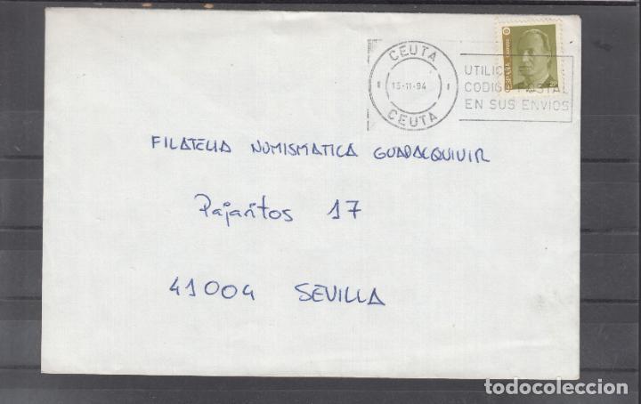 Sellos: -CEUTA - CEUTA, matasellos RODILLO, UTILICE EL / CODIGO POSTAL / EN SUS ENVIOS - Foto 1