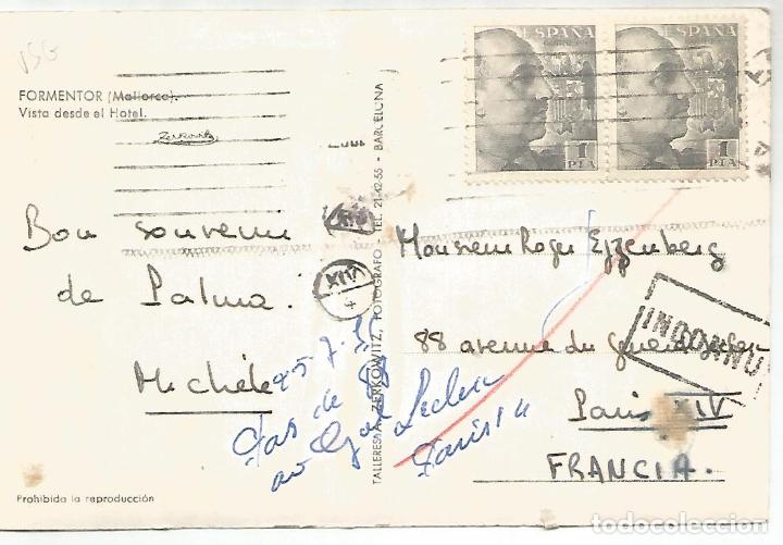 Selos: TP FORMENTOR A PARIS SELLOS FRANCO DE PERFIL MARCA DEVOLUCION INCONNU