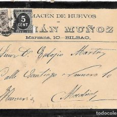Francobolli: ALFONSO XIII PELON EDIFIL 219-236 DE BILBAO A MADRID 1898. Lote 297904078