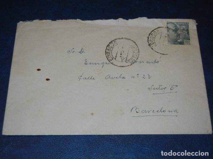 Selos: FECHADOR CORDOBA ESTACION 1954 EN SOBRE ENTERO