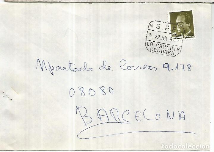 Stamps: CC CON MAT SPE LA CARLOTA CORDOBA A ALCOY