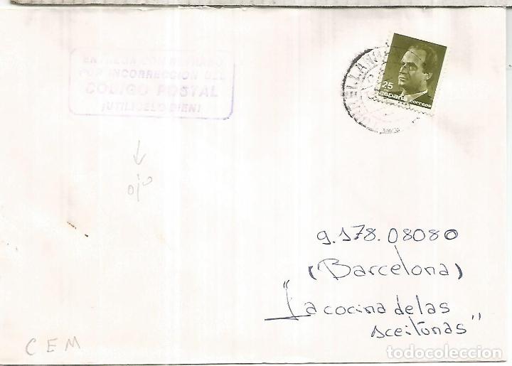 Stamps: CC MAT CEM Y MARCA ENTREGA CON RETRASO POR INCORRECCION DEL CODIGO POSTAL