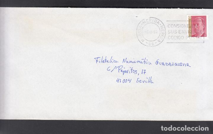 Sellos: -MERIDA-MERIDA-MERIDA-06-badajoz, matasellos RODILLO, CONSIGNE EN / SUS ENVIOS EL / CODIGO POSTAL - Foto 1