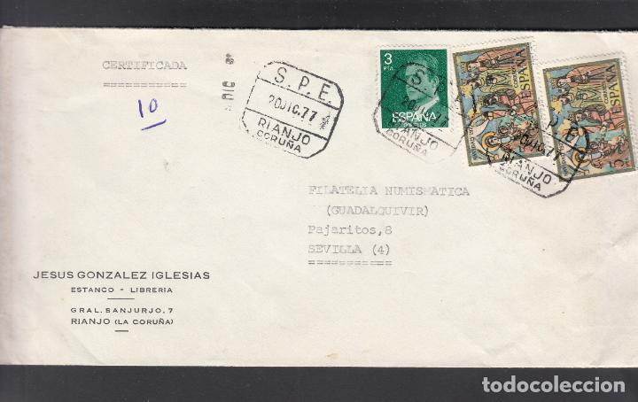 Sellos: -RIANJO / CORU&Ntilde;A / S. P. E., matasellos FECHADOR, - Foto 1