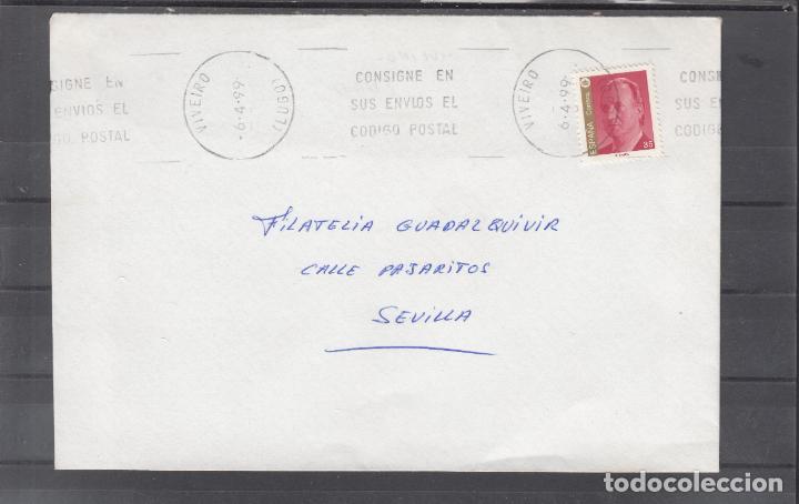 Sellos: -VIVEIRO (LUGO), matasellos RODILLO, CONSIGNE EN / SUS ENVIOS EL / CODIGO POSTAL - Foto 1