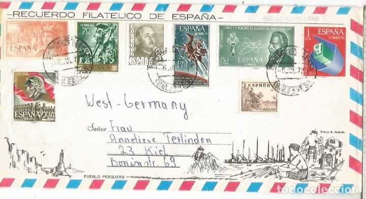 Selos: SOBRE TURISTICO MAT POLLENSA BALEARES SELLOS ARTE QUIJOTE FERNANDO EL CATOLICO NOBEL FISICA
