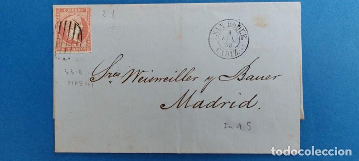 Sellos: CARTA 1858 MADRID 4 CUARTOS - Foto 1
