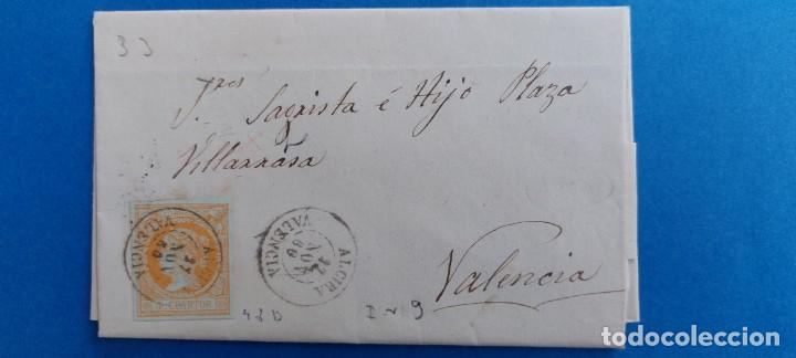Sellos: SOBRE 1860 VALENCIA SELLO ISABEL 4 CUARTOS - Foto 1