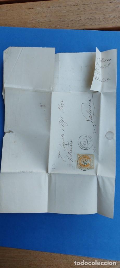 Sellos: SOBRE 1860 VALENCIA SELLO ISABEL 4 CUARTOS - Foto 3