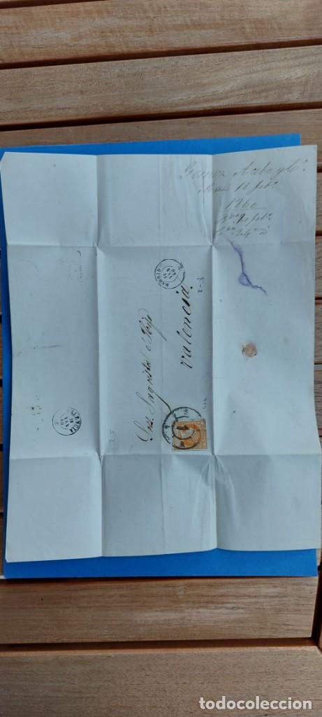 Sellos: CARTA 1860 VALENCIA 4 CUARTOS - Foto 3