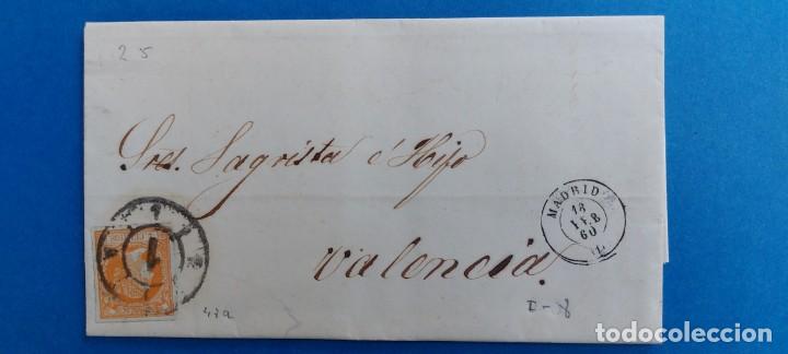 Sellos: CARTA 1860 VALENCIA 4 CUARTOS - Foto 1