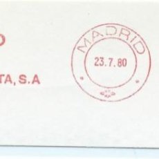 Sellos: 1980. MADRID. FRANQUEO MECÁNICO. FRAGMENTO. GRUPO EDIFICIOS ABASOTA S.A. MÁQUINA 13771.